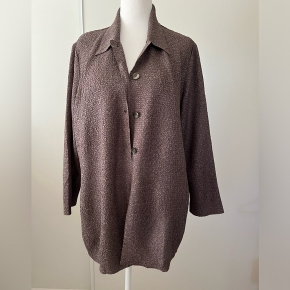 Chico Travelers Long Sleeve Stretch Half Button Up Medium 12 - Picture 1 of 4